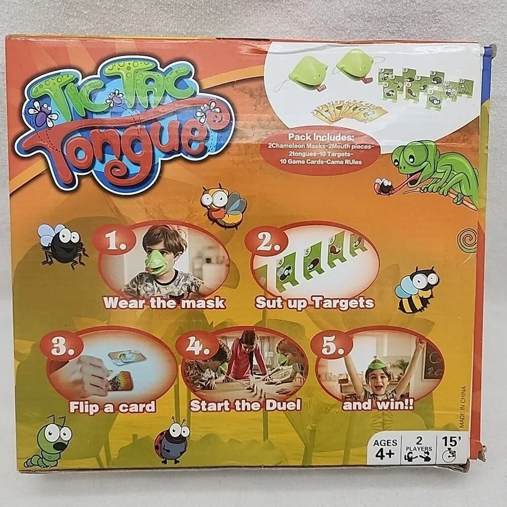 Game TIC TAC Tongue Be Quick to Lick The Bugs 4+ Family Games New Open Box